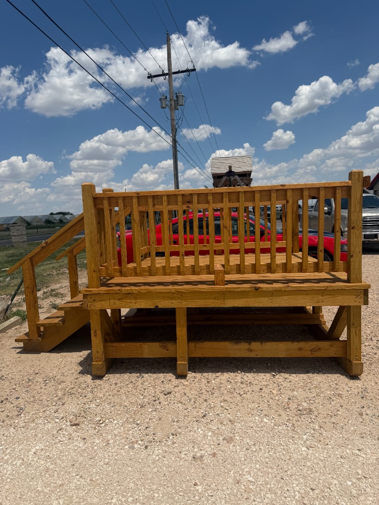 Elevated deck platform - front view